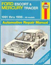 Automotive Repair Manual Mercury Tracer 1991-1996 г.