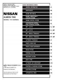 Service Manual Nissan Almera Tino.