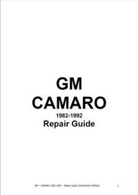 Repair Guide Chevrolet Camaro 1982-1992 г.