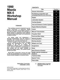 Workshop Manual Mazda MX-5 1990 г.