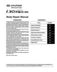 Body Repair Manual Hyundai i30.