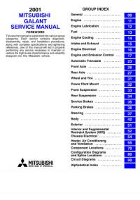 Service Manual Mitsubishi Galant 2001 г.