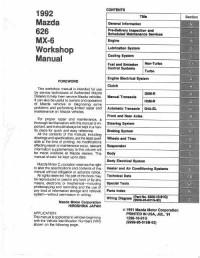 Workshop Manual Mazda MX-6 1992 г.