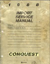 Import Service Manual Dodge Conquest 1988 г.