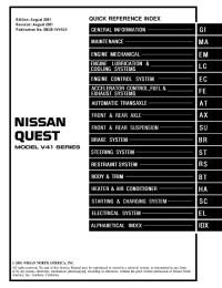Service Manual Nissan Quest 2004-2009.