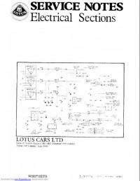 Service Notes. Electrical Sections. Lotus Elan.