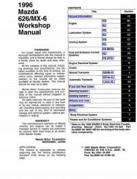 Workshop Manual Mazda 626 1996 г.
