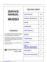 Service Manual Daewoo Musso.