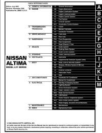 Service Manual Nissan Altima 2001-2006 г.