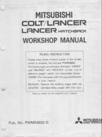 Workshop Manual Mitsubishi Colt 1993 г.