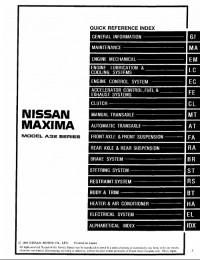Service Manual Nissan Maxima 1995-1999 г.