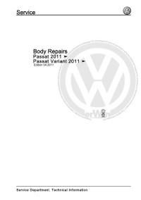 Body Repair Manual VW Passat с 2011 г.