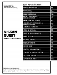 Service Manual Nissan Quest 1999-2002.