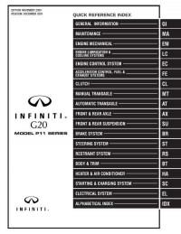 Service Manual Infiniti G20 1999-2002 г.