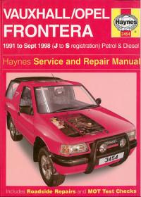 Service and Repair Manual Vauxhall Frontera 1991-1998 г.