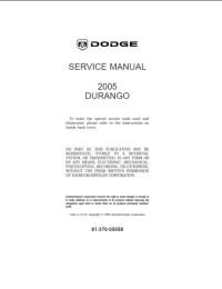 Service Manual Dodge Durango 2005 г.