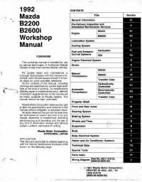Workshop Manual Mazda B2200/B2600i 1992 г.
