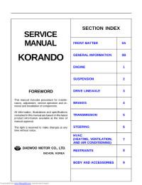 Service Manual Daewoo Korando.