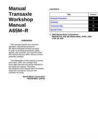 Manual Transaxle Workshop Manual A65M-R.