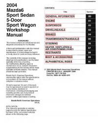 Workshop Manual Mazda 6 2004 г.