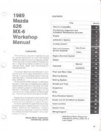 Workshop Manual Mazda MX-6 1989 г.