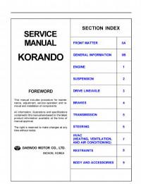 Service Manual SsangYong Korando 1996-2006 г.