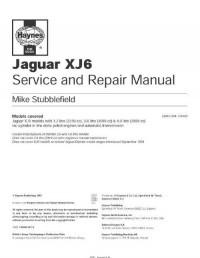 Service and Repair Manual Jaguar XJ6.