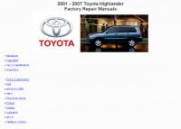 Repair Manual Toyota Highlander 2001-2007 г.