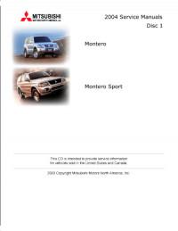 Service Manual Mitsubishi Montero Sport 2004 г.