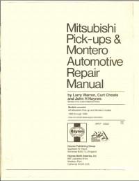 Repair Manual Mitsubishi Montero 1983-1993 г.